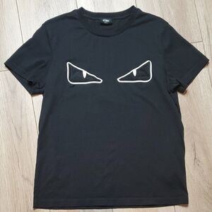 Fendi Black Monster Eyes T-Shirt Womens Size 2. (Kids Size Large)